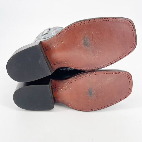 Lucchese Black Rosa Muerte Skull Rose Embroidered Western Cowgirl Boot size 7.5 - Picture 12 of 12